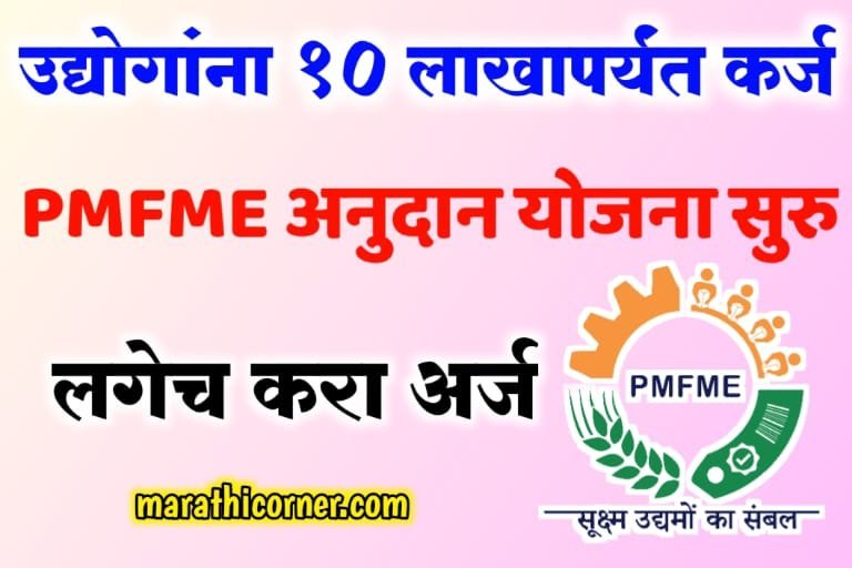 उद्योगांना 10 लाखापर्यंत कर्ज अनुदान योजना PMFME Loan Scheme Online Apply
