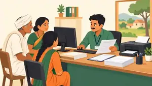 ई सेवा केंद्रातील ऑनलाइन अर्जाचे प्रातिनिधिक AI चित्र